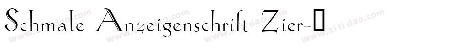 Schmale Anzeigenschrift Zier字体转换